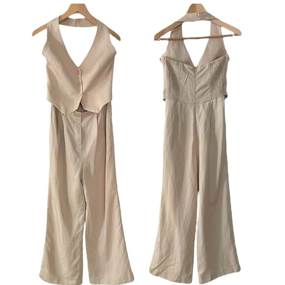 ASTR The Label Tatum Halter Midriff Wide Leg Jumpsuit - Picture 2 of 11